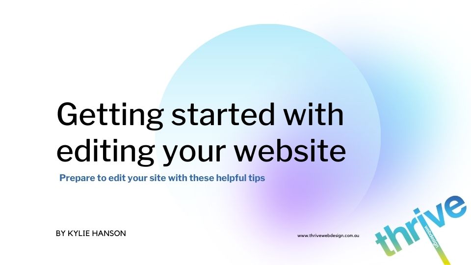 start editing your site 1